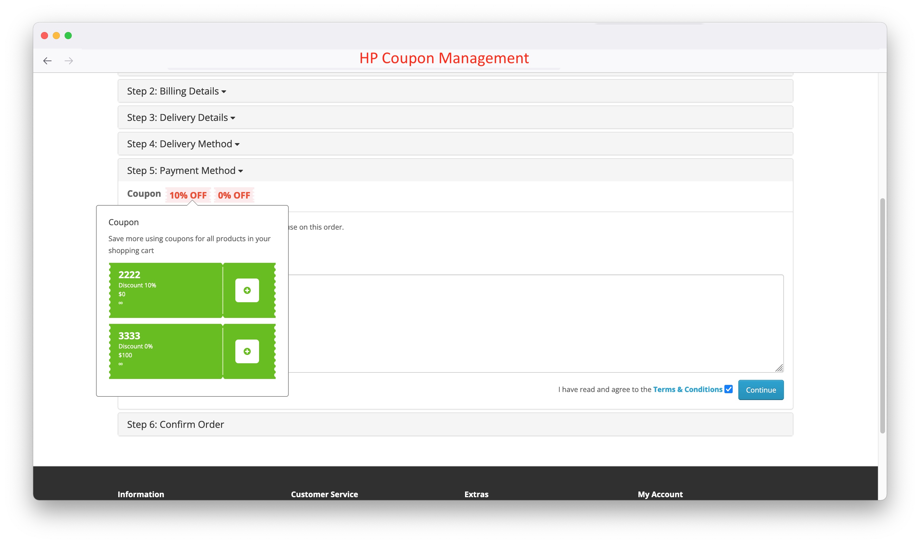apply coupon on checkout page opencart